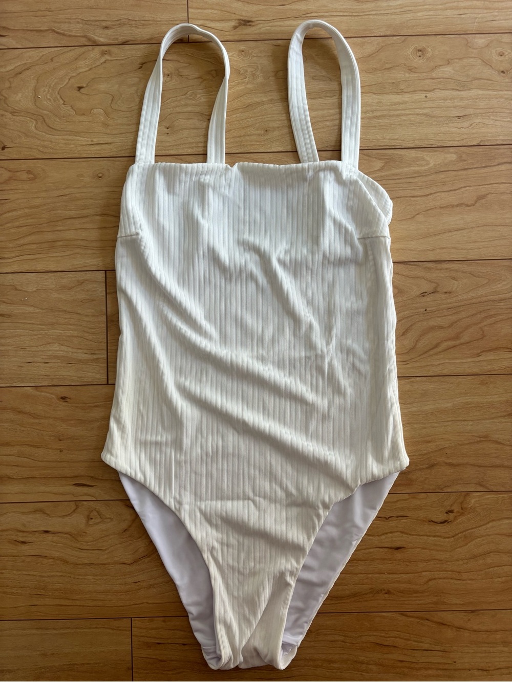 SOLID & STRIPED White Ribbed One-Piece Swimsuit